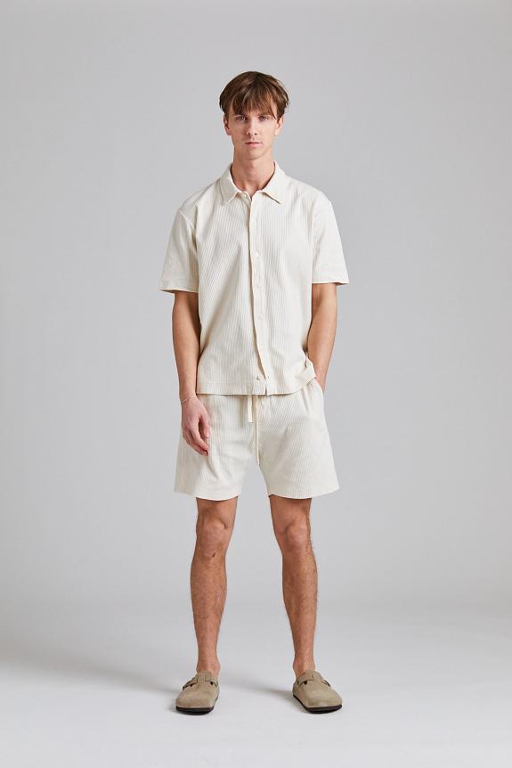 Onesto Rib Jersey Bowling Shirt Off White